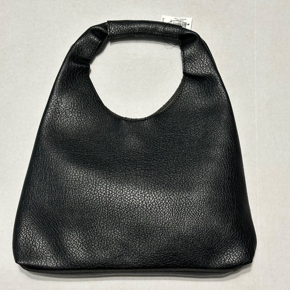 Banana Republic Mini Tote Bag Women’s Black Vegan Leather Slouchy NWT - Picture 2 of 5